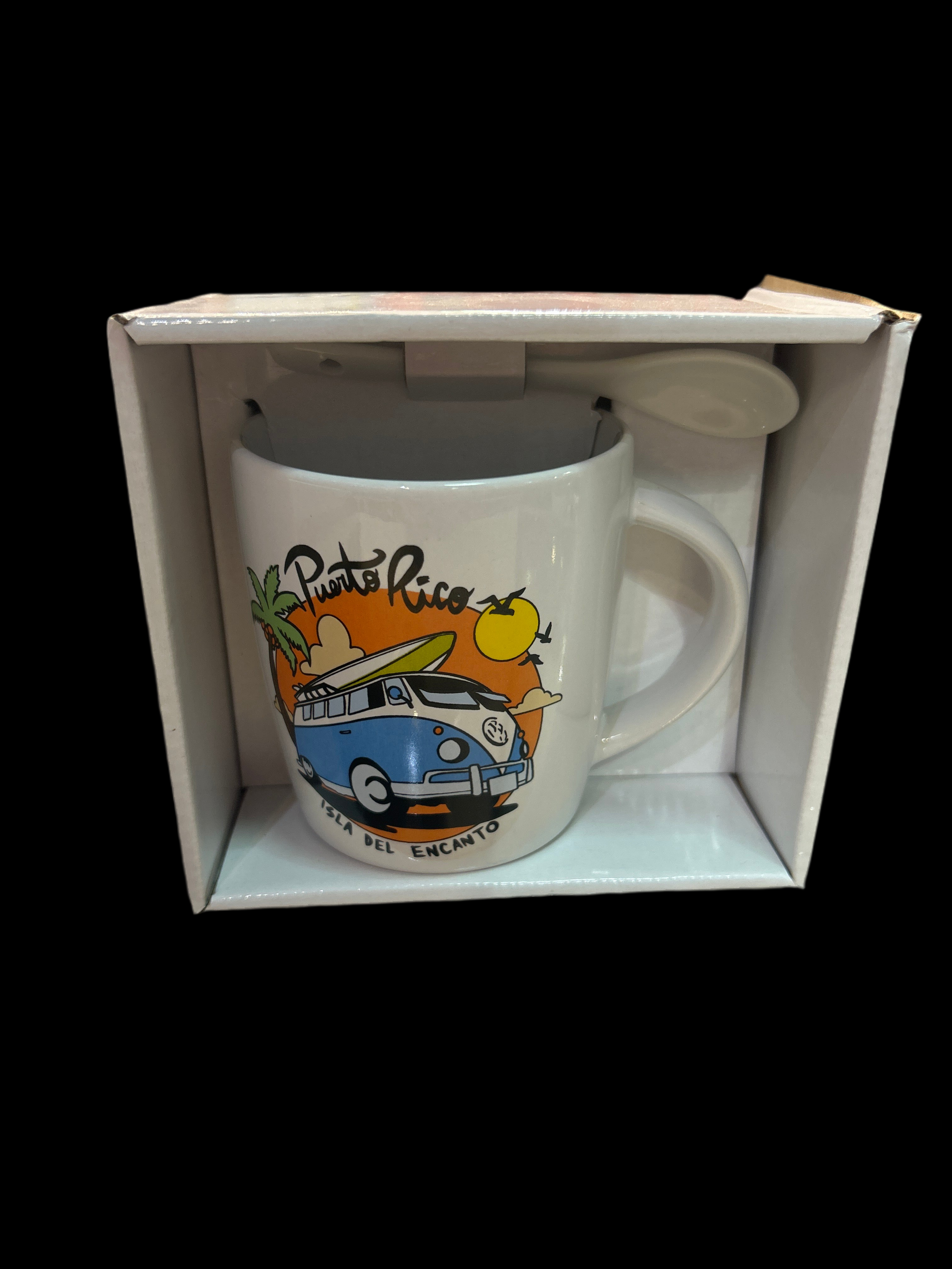 PUERTO RICO VOLKSWAGEN VAN MUG WITH SPOON