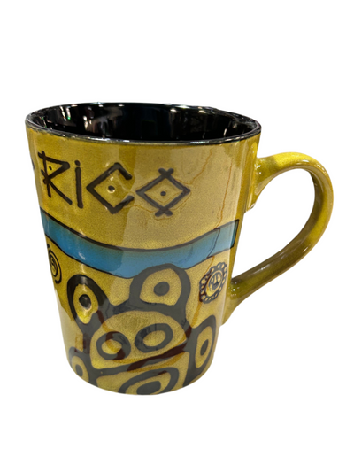 SMALL CUP WITH TAINO SYMBOLS -TAZA PEQUEÑA CON SIMBOLOS TAINOS