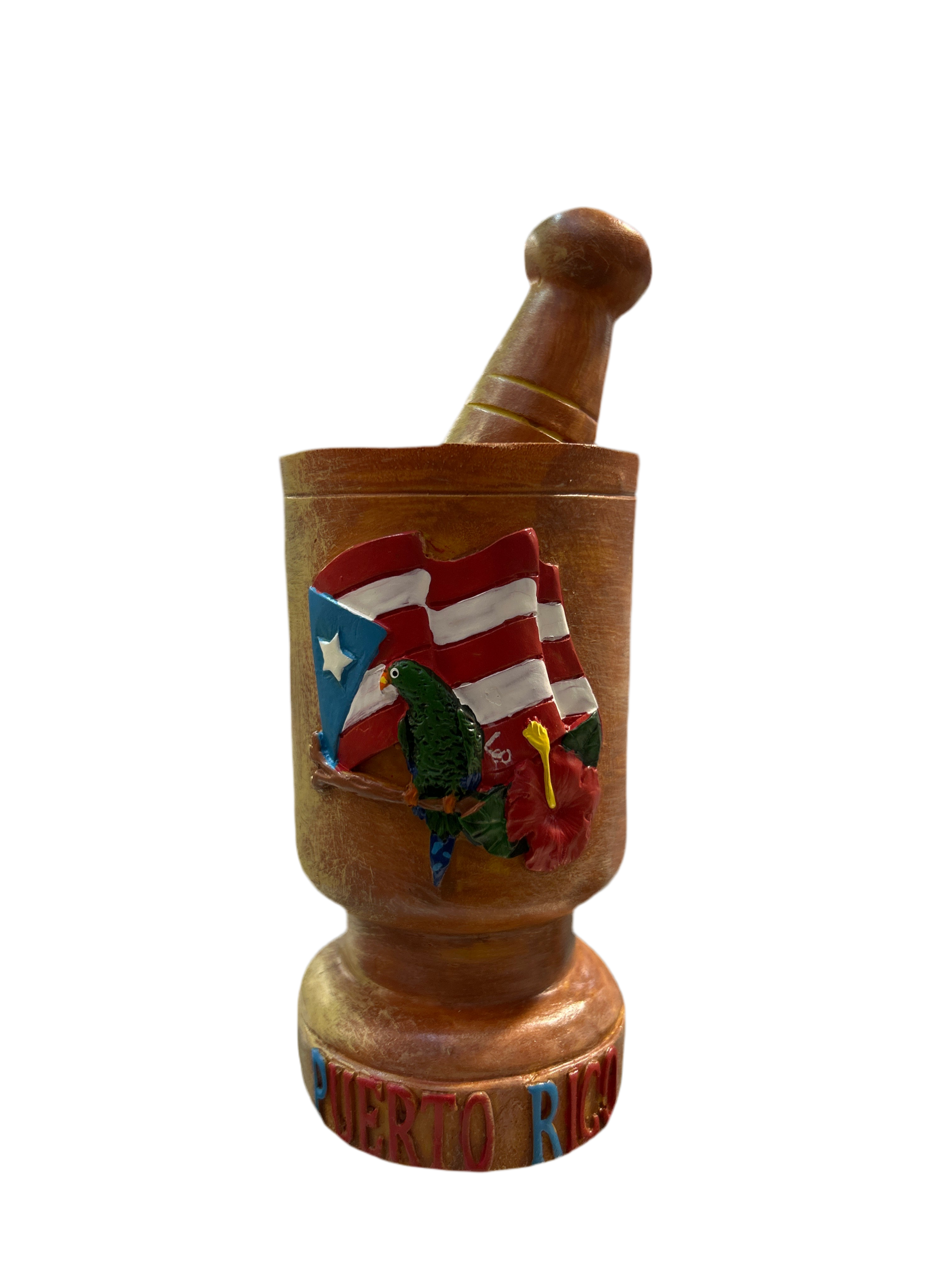 PUERTO RICO FIGURE PILON 7.5” WITH COTORRA & FLAG