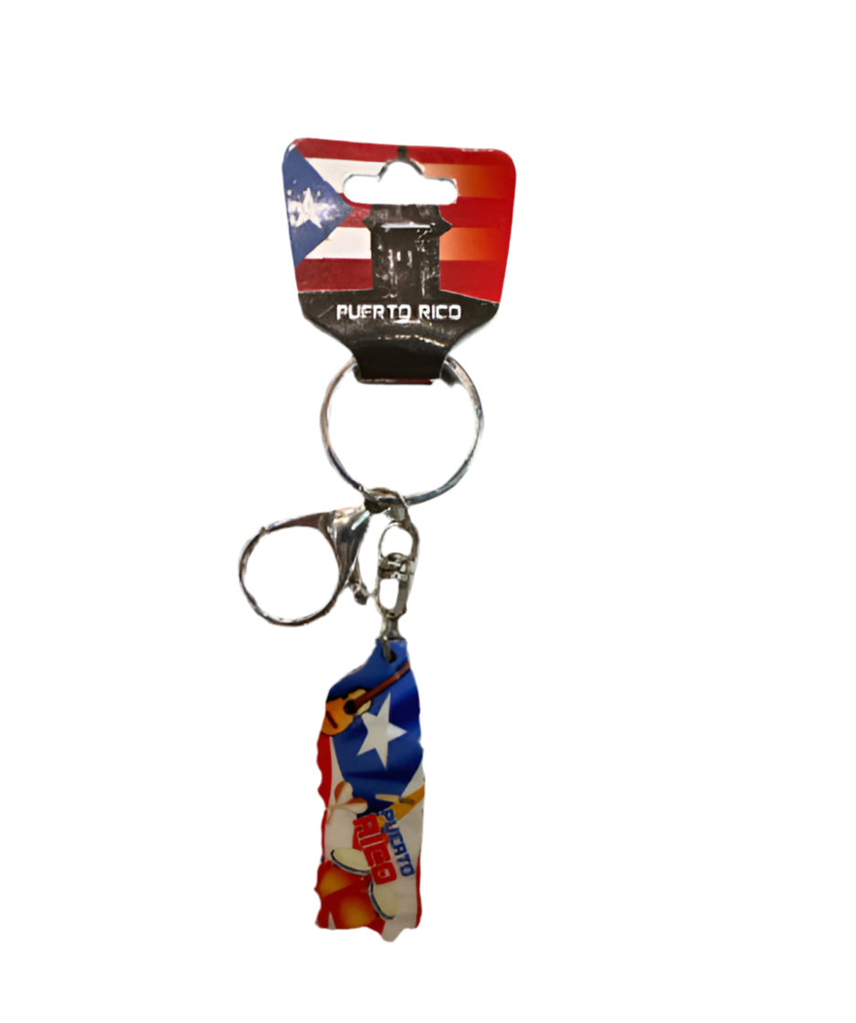LLAVERO MAPA DE PUERTO RICO CON BANDERA