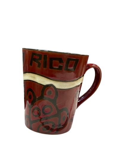 SMALL CUP WITH TAINO SYMBOLS -TAZA PEQUEÑA CON SIMBOLOS TAINOS
