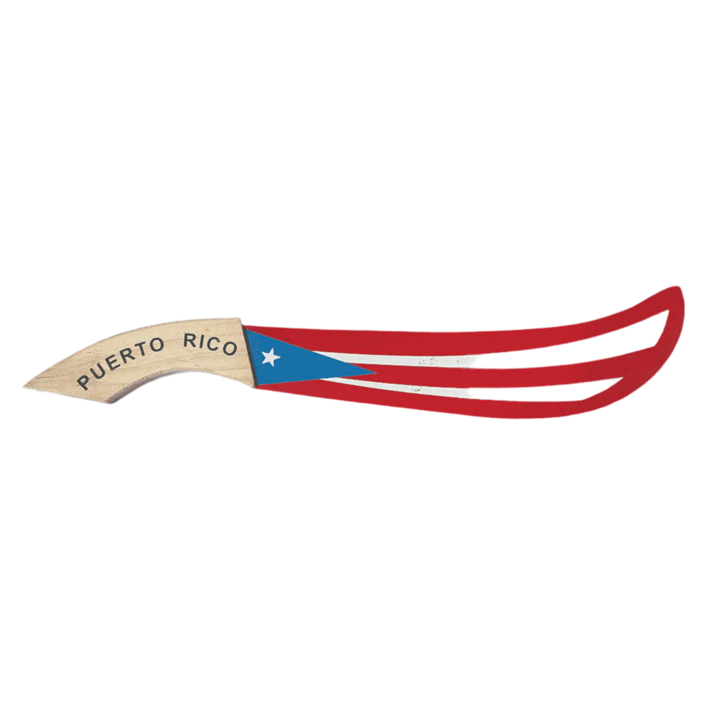 MACHETE 22" DE MADERA CON BANDERA DE PUERTO RICO