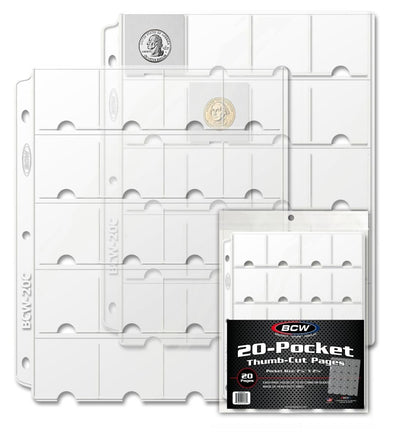 20 POCKET PAGES WITH THUMB CUT