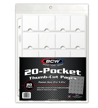 20 POCKET PAGES WITH THUMB CUT