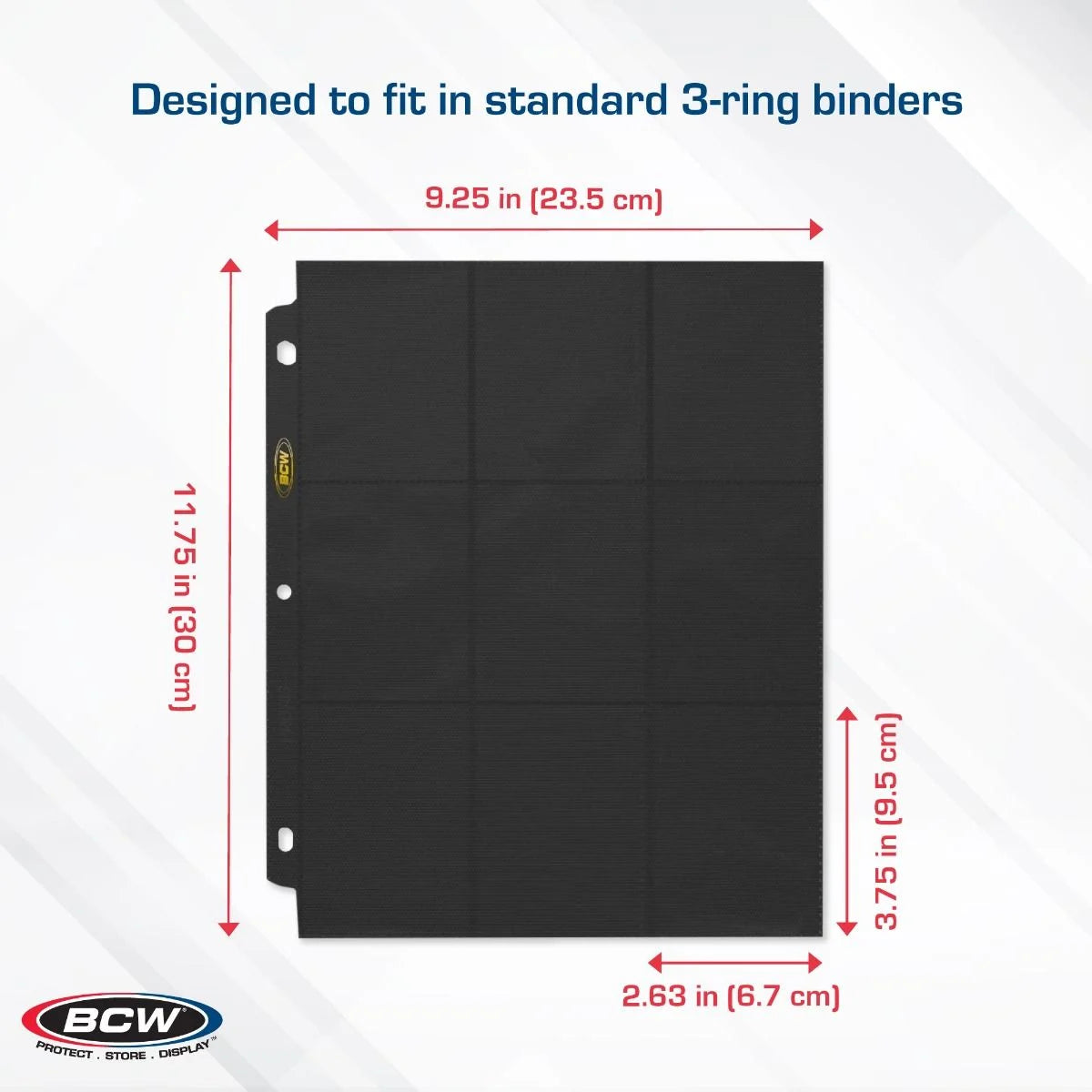 BCW 9-POCKET DOUBLE PAGES SIDE LOADING BINDER SLEEVES