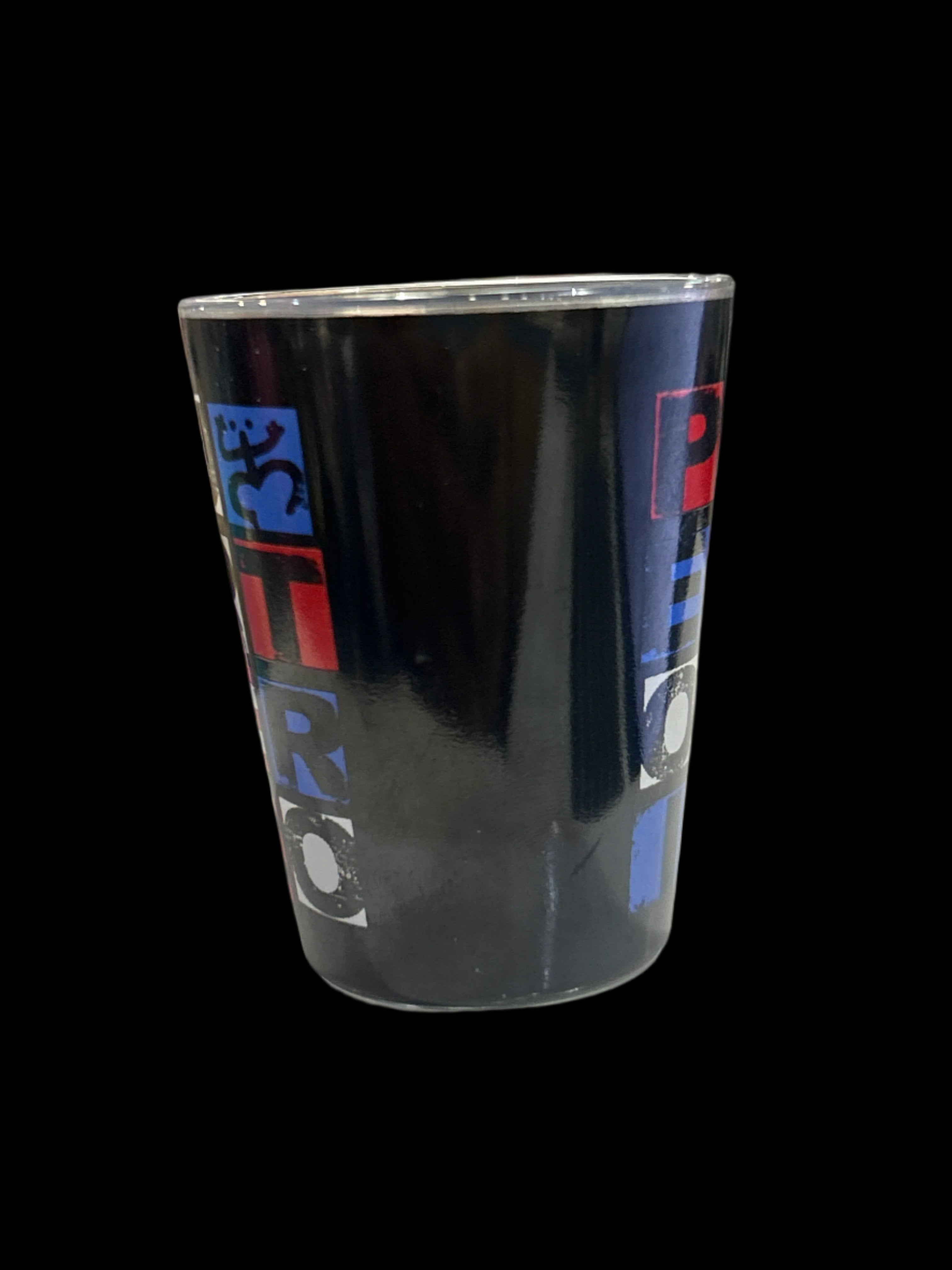 VASO DE CHUPITO CON LETRAS DE PUERTO RICO DE 3"