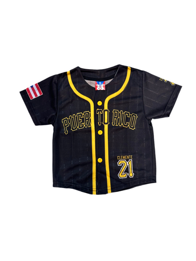 PUERTO RICO BASEBALL BLACK JERSEY KIDS