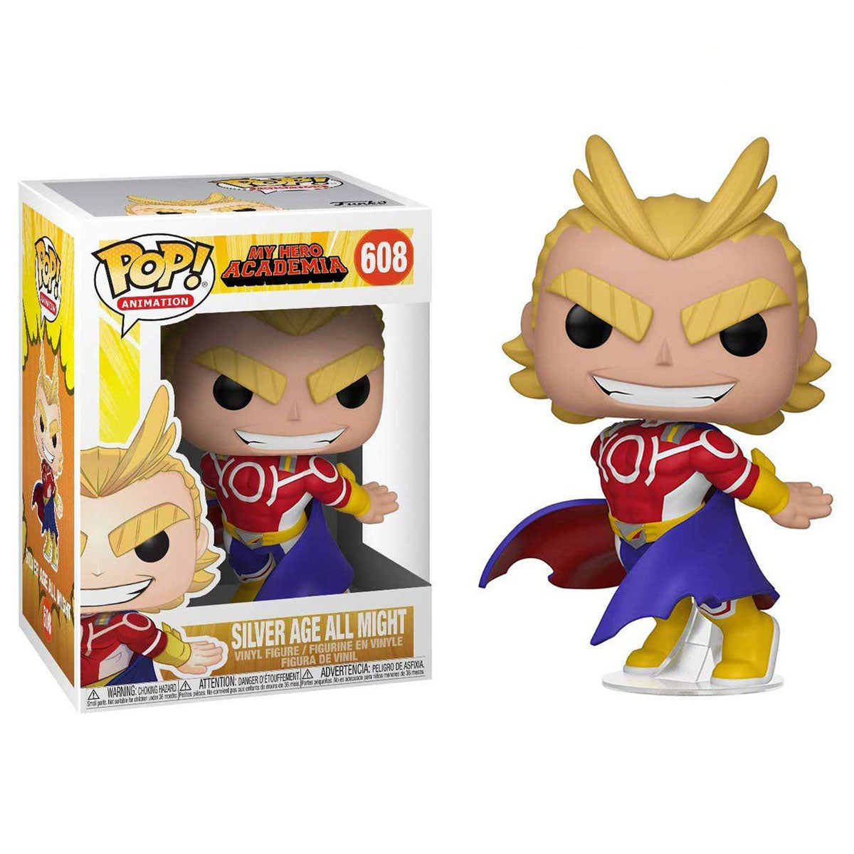 MY HER0E ACADEMIA SILVER AGE ALL MIGHT FUNKO POP #608 A BARNES & NOBLE EXCLUSIVE