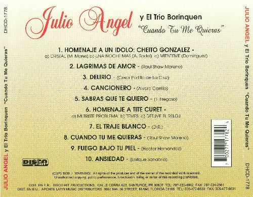CD de Julio Angel y el Trío Bor - Cuando tu me quieras