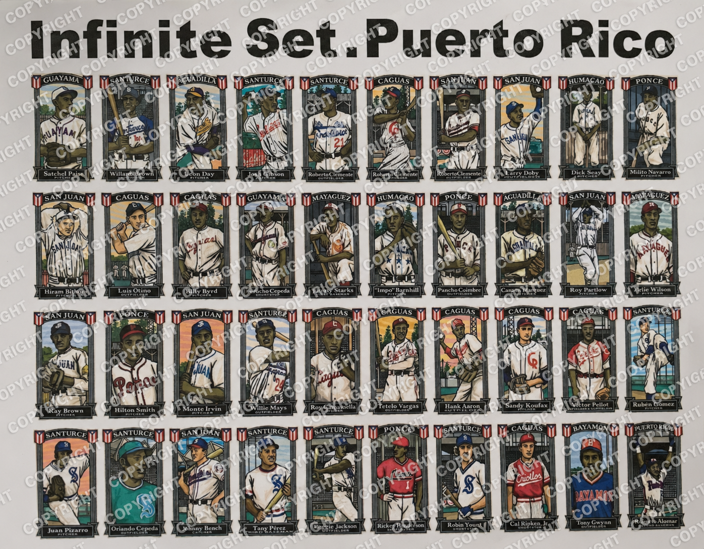 2010-2011 INFINITE BASEBALL 40 CARD CARD SET - PUERTO RICO - LIMITED 200 PCS.