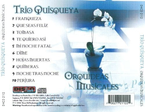 CD de Trío Quisqueya - Orquideas Musicales