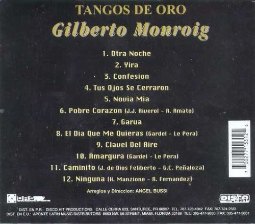 CD de Gilberto Monroig - Tangos de Oro