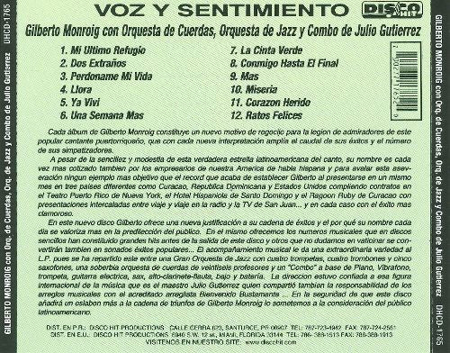 CD de Gilberto Monroig - Voz y Sentimiento