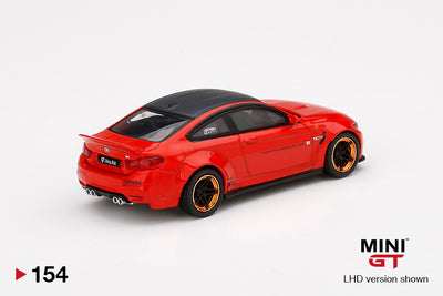 BMW M4 DE TRABAJO A ESCALA 1/64 LB - ROJO CON RUEDA DE COBRE 