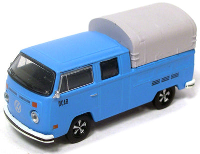 VOLKSWAGEN T2 DOKA DOBLE CABINA - VEHÍCULO AZUL A ESCALA 1/64