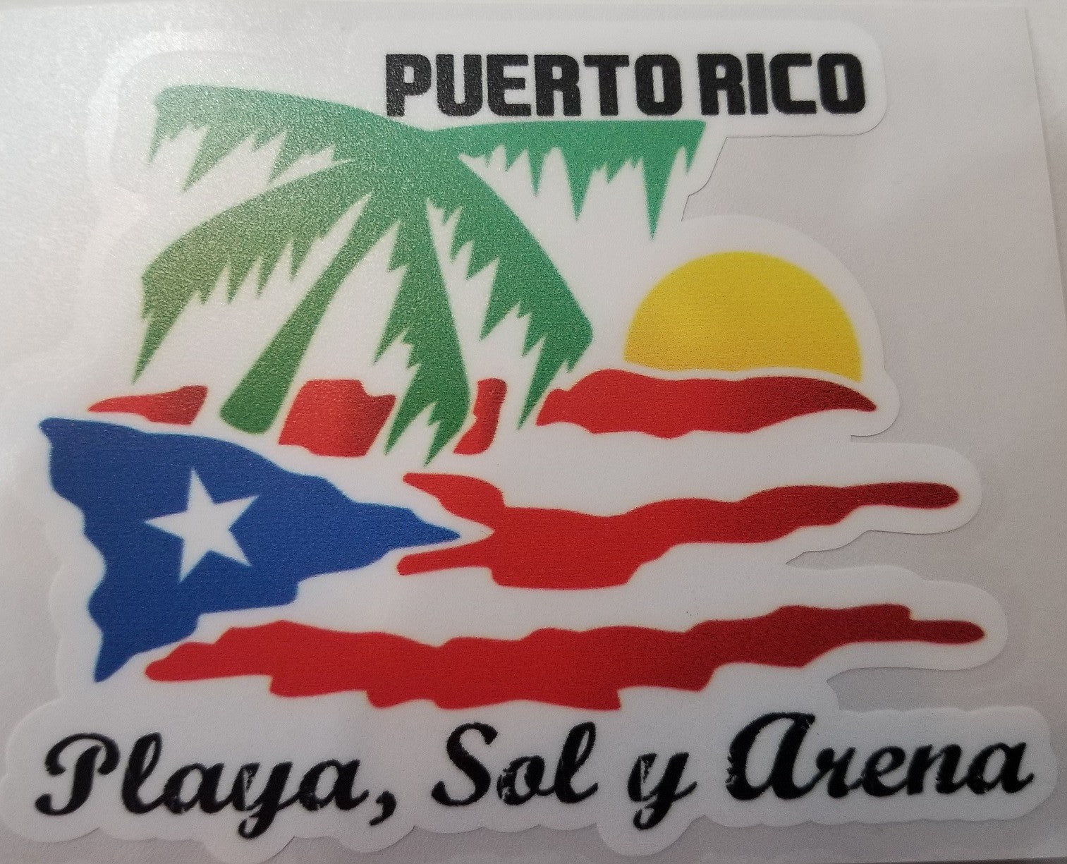 Sticker de PR - Playa, sol y arena