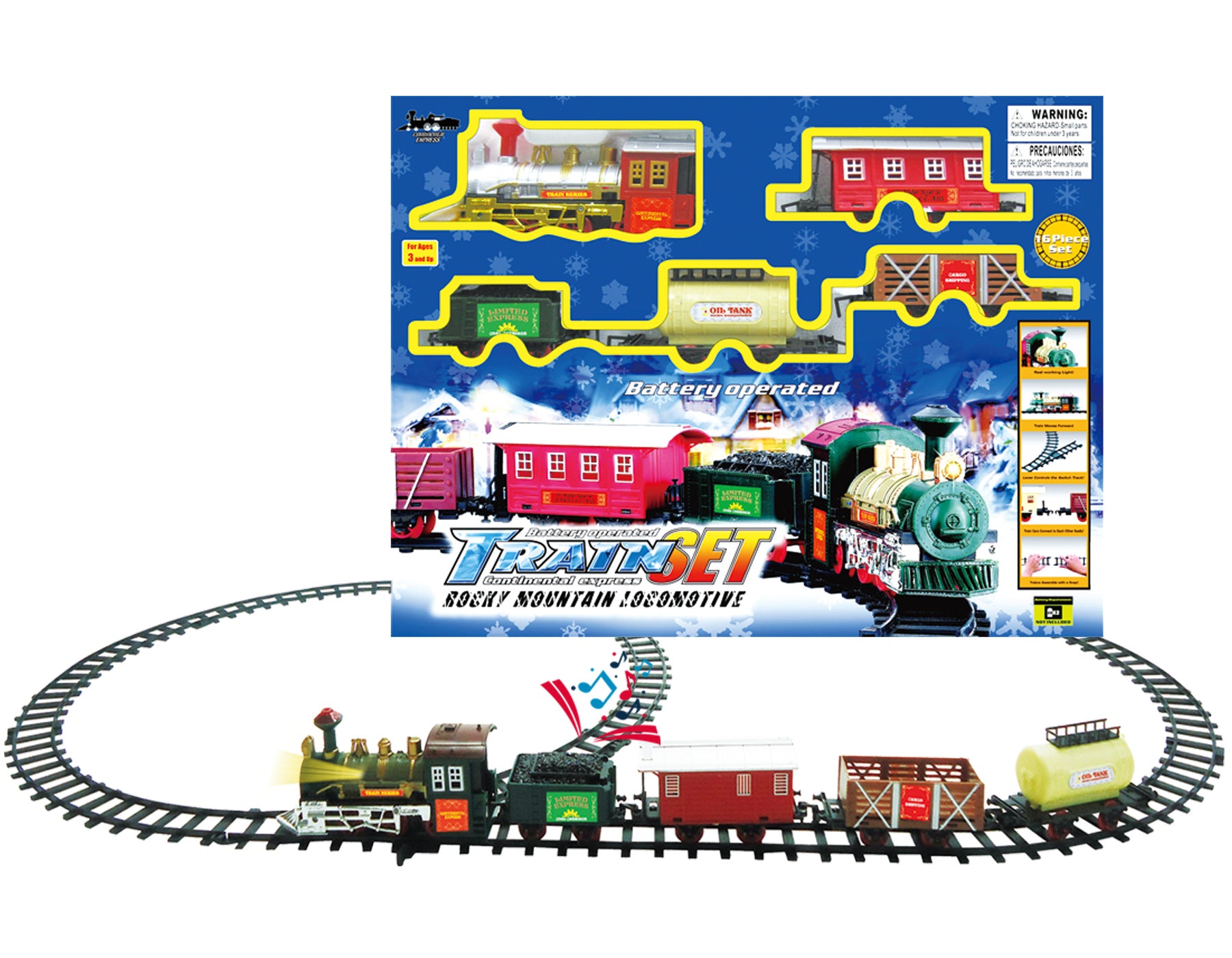 TRAIN SET WITH LIGHT & SOUND (BATTERY OPERATED) ITEM #1699