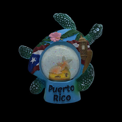TORTUGA DE AGUA BOLA AZUL CON BANDERA, AMAPOLA Y GARITA DE PR