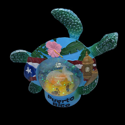 TORTUGA DE AGUA BOLA AZUL CON BANDERA, AMAPOLA Y GARITA DE PR