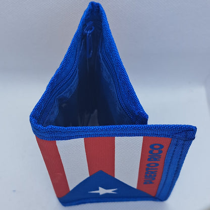 WALLET DE TELA CON BANDERA DE (PR) PUERTO RICO