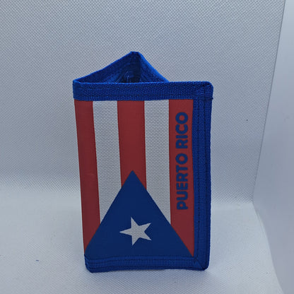 WALLET DE TELA CON BANDERA DE (PR) PUERTO RICO