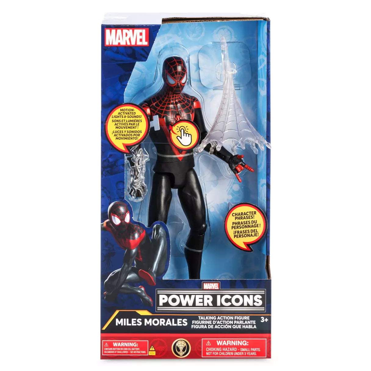 MILES MORALES SPIDERMAN TALKING ACTION FIGURE MARVEL POWER ICONS - MARVEL