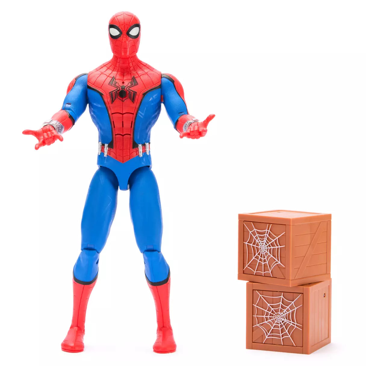 13” SPIDER-MAN TALKING ACTION FIGURE WITH INTERACTIVE CRATES