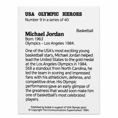 MICHAEL JORDAN BASKETBAL TRADING CARD / TARJETA DEPORTIVA MICHAEL JORDAN