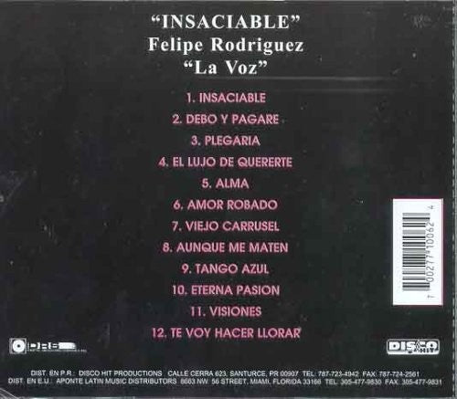 CD de Felipe Rodríguez -Insaciable