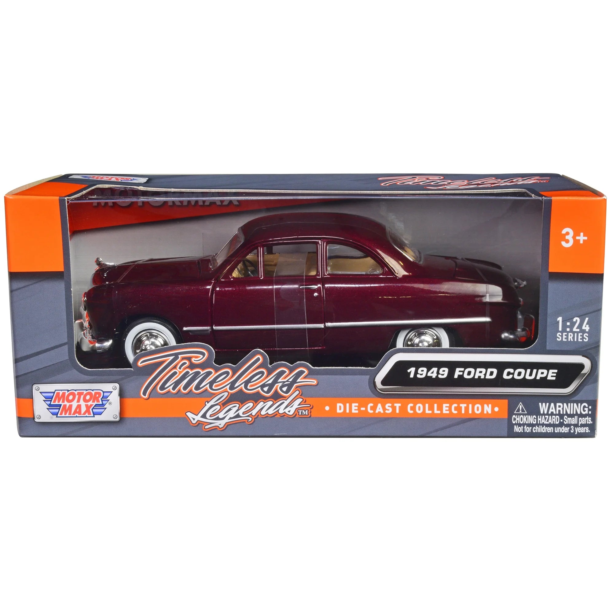 1/24 1949 FORD COUPE METALLIC BURGUNDY - TIMELESS LEGENDS