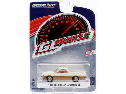 1/64 1980 CHEVROLET EL CAMINO SS WHITE AND GOLD - GL MUSCLE