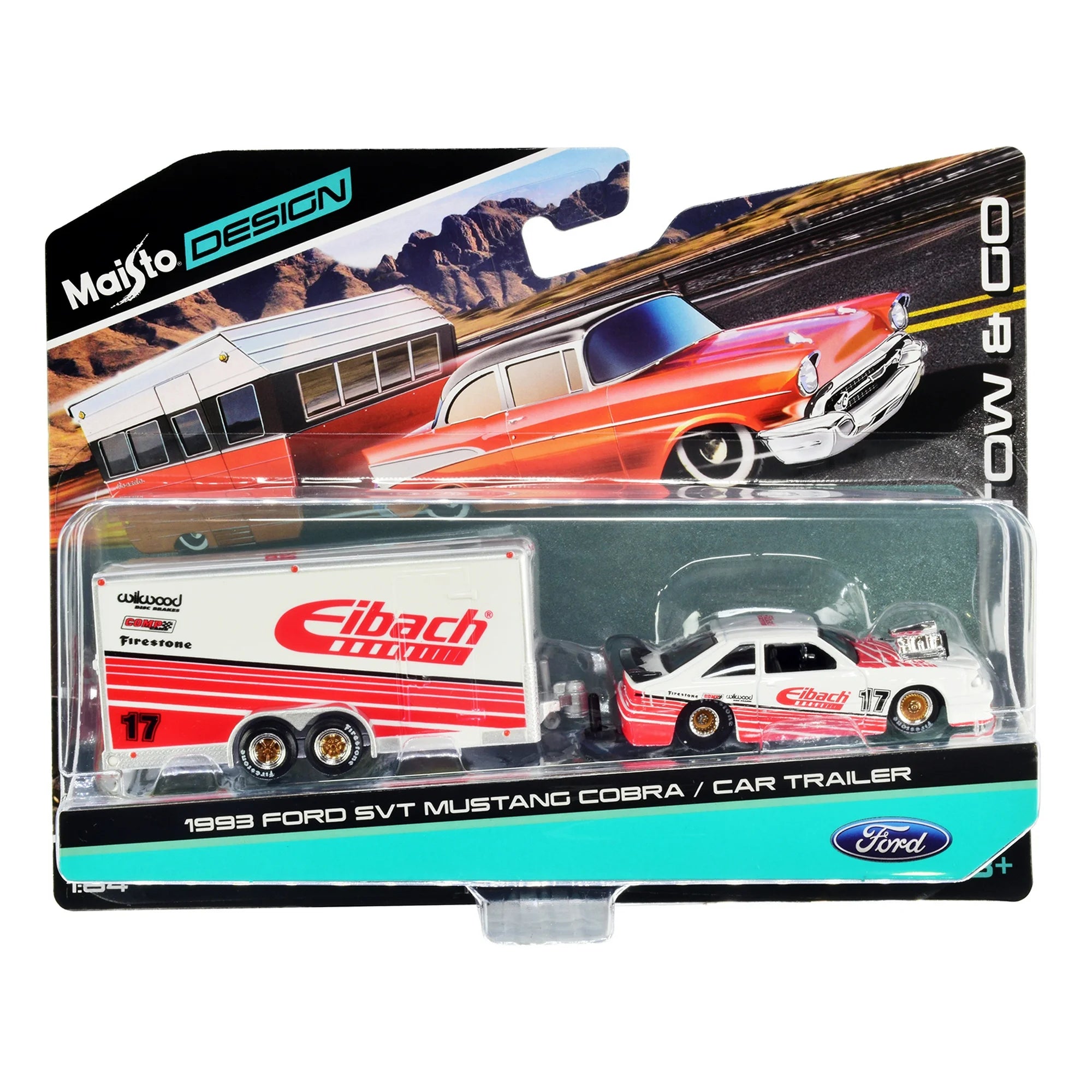 1/64 1993 FORS SVT MUSTANG COBRA / CAR TRAILER - TOW & GO