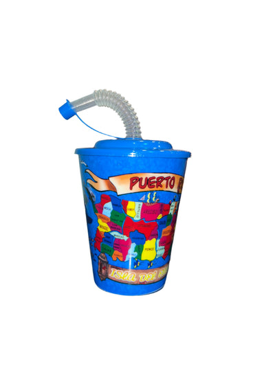 MAPA DE MUNICIPIOS DE PUERTO RICO VASO DE PLÁSTICO