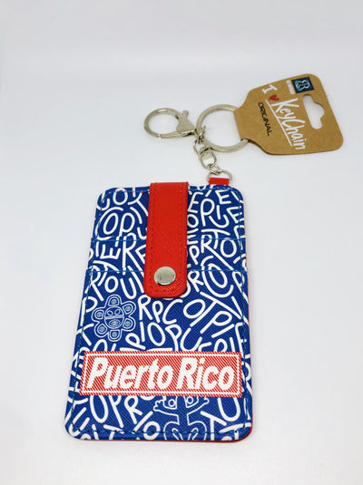 Cartera ID de Puerto Rico-azul-rojo