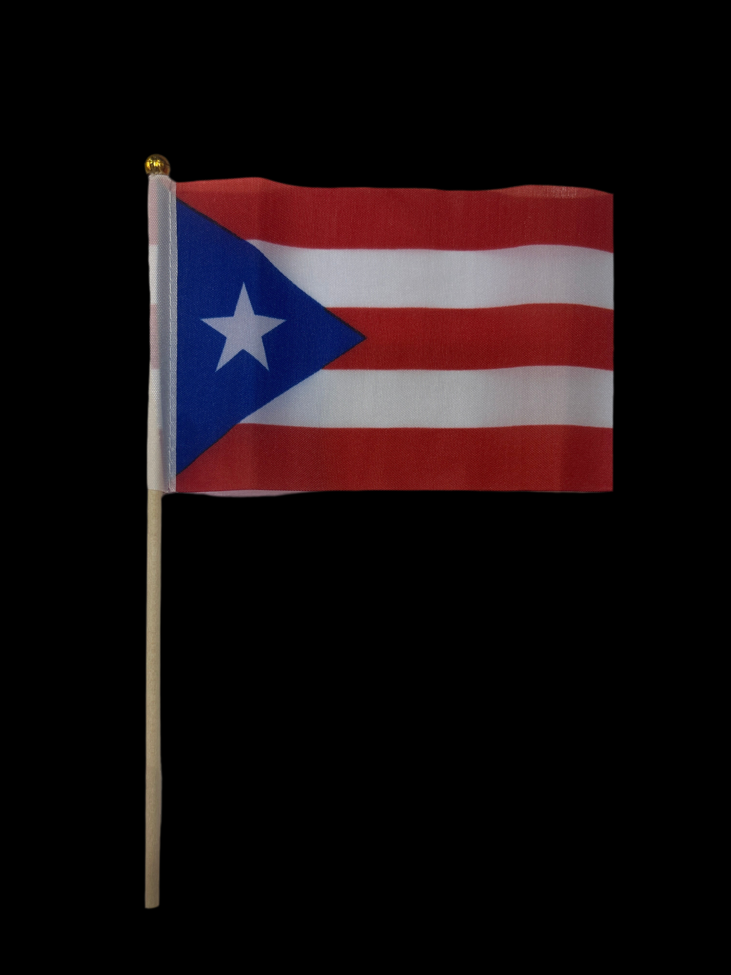 PUERTO RICO 4” X 6” FLAG WITH STICK NAVY BLUE - BANDERA 4” X 6” DE PUERTO RICO CON PALO AZUL NAVY