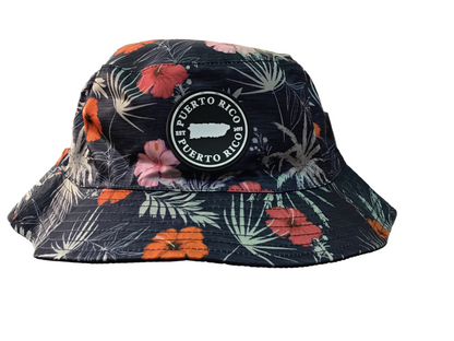 SOMBRERO REVERSIBLE DE PUERTO RICO- PUERTO RICO FLOWER BUCKET HAT REVERSIBLE ISLAND