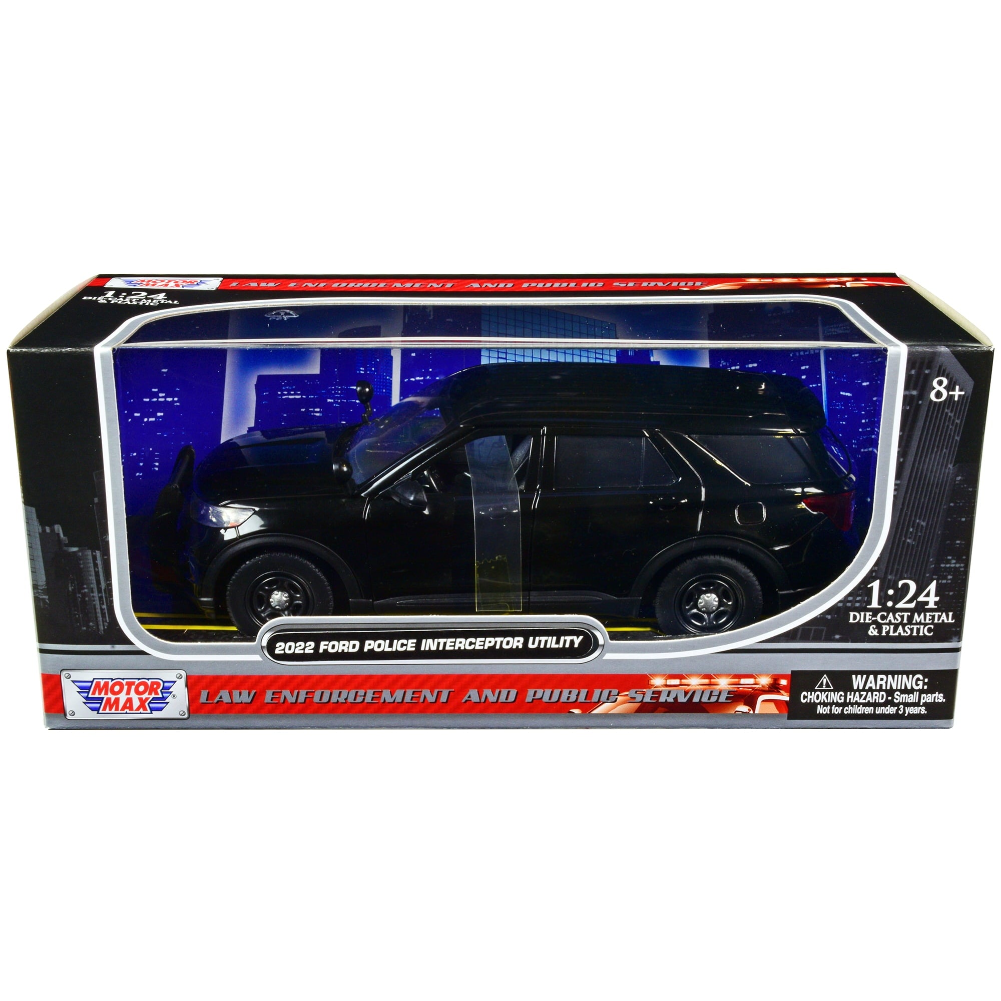 1/24 2022 FORD POLICE INTERCEPTOR UTILITY BLACK - MOTOR MAX