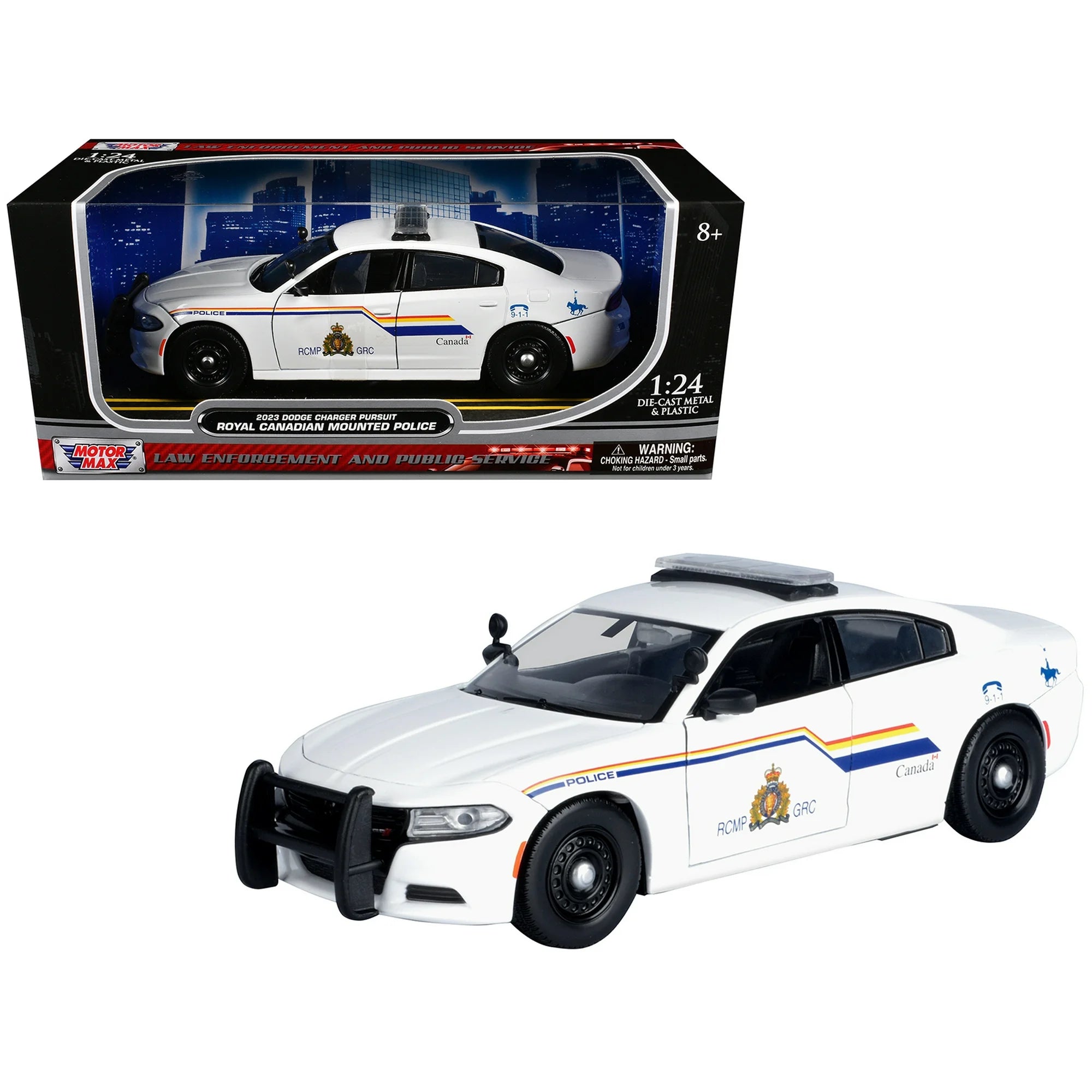 1/24 2023 DODGE CHARGER PURSUIT RCMP CANADA POLICE - LAW ENFORCEMENT ADN PUBLIC SERVICE MOTOR MAX