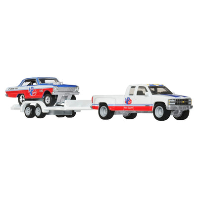 1/64 CHEVY NOVA '63 &amp; CHEVY SILVERADO 3500 '88 - TRANSPORTE DEL EQUIPO 