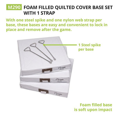 M290 BASE DE BASEBALL - FOAM FILLED QUILTED COVER BASE SET WITH 1 STRAP