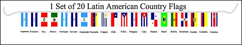 Set de Banderas de latino America 30' (20 count)