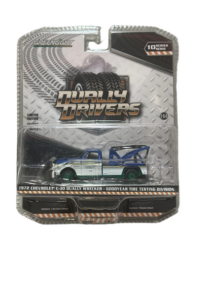 1/64 1969 CHEVROLET C-30 DUALLY WRECKER ("CHASE" GREEN RIMS VARIATION) - ORVILLE'S DAY & NITEC- DUALLY DRIVERS