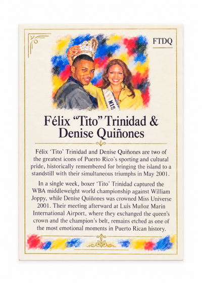 TITO TRINIDAD & DENISE QUIÑONES BOXING TRADING CARD / TARJETA COLECCIONABLE BOXEADOR TITO TRINIDAD DE PUERTO RICO
