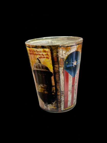 VASO DE CHUPITO DE 3" CON EDIFICIOS HISTÓRICOS VINTAGE DE PUERTO RICO