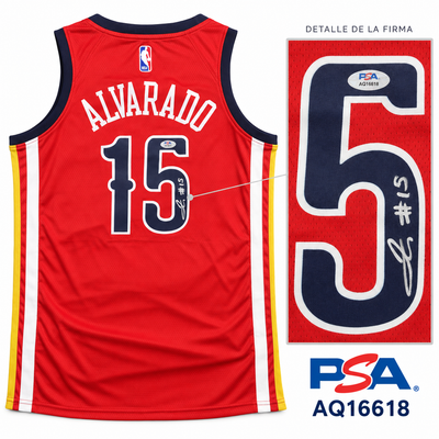 JOSE ALVARADO SIGNED JERSEY - NEW ORLEANS PELICANS PSA AUTHENTICATED