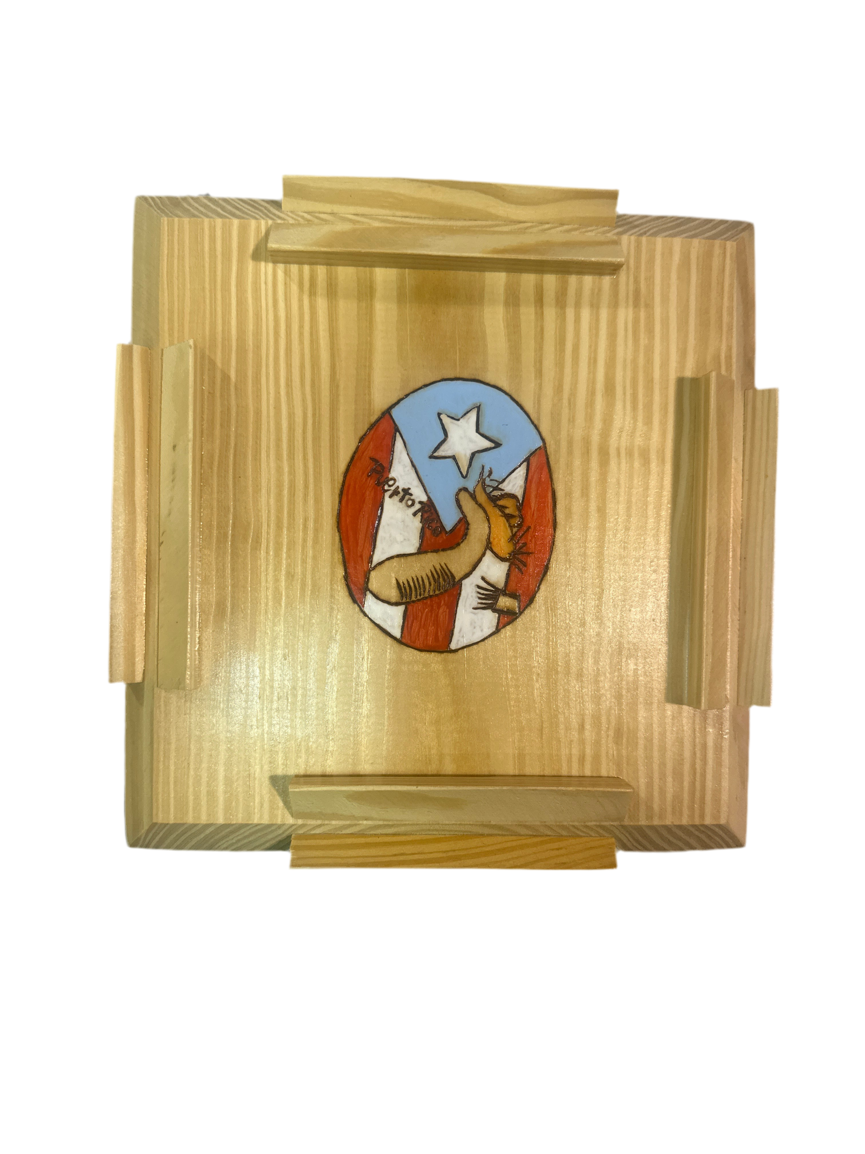 MESA DOMINO PUERTO RICO ARTESANAL EN MADERA PEQUEÑA