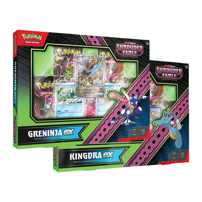 POKEMON SCARLET & VIOLET SHROUDED FABLE GRENINJA & KINGDRA EX SPECIAL ILLUSTRATION COLLECTION.