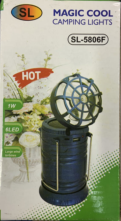 Lampara / linterna / abanico con placa solar - Multi uso