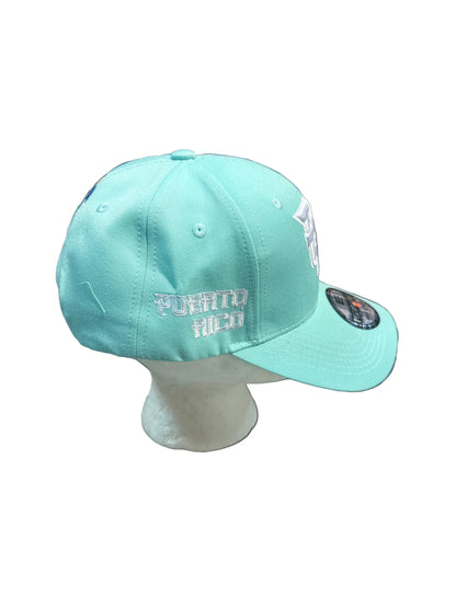 GORRA DE PUERTO RICO - VERDE MENTA CON LETRAS BLANCAS