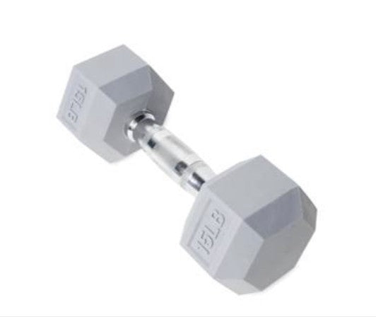 15 Lb. Gray PVC coated Dumbbells